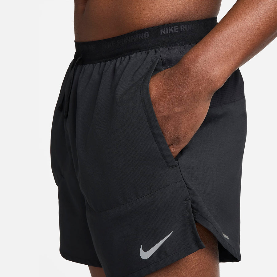 Nike Dri FIT Stride Men s 13cm approx. Brief Lined Running Shorts Black 50 Recycled Polyester