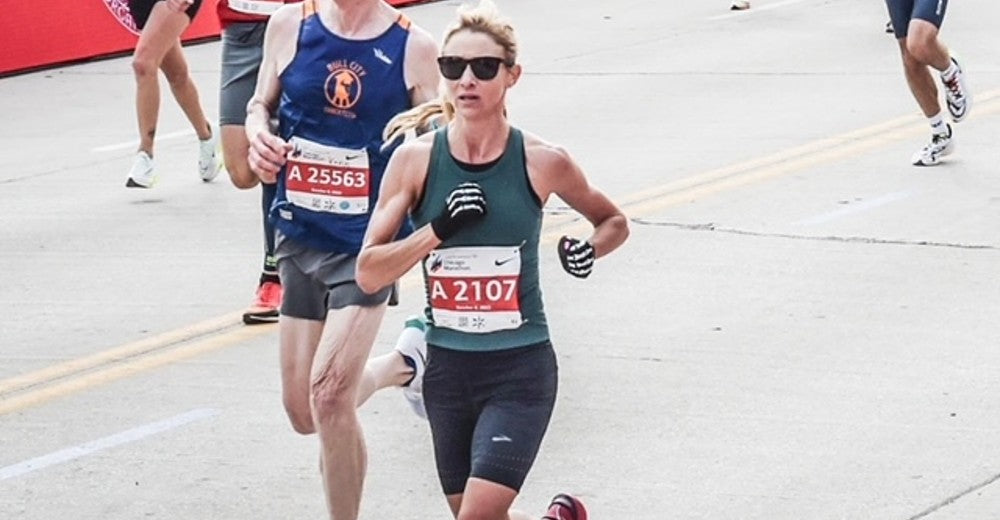 Brandi Venne runs the 2023 Chicago Marathon.