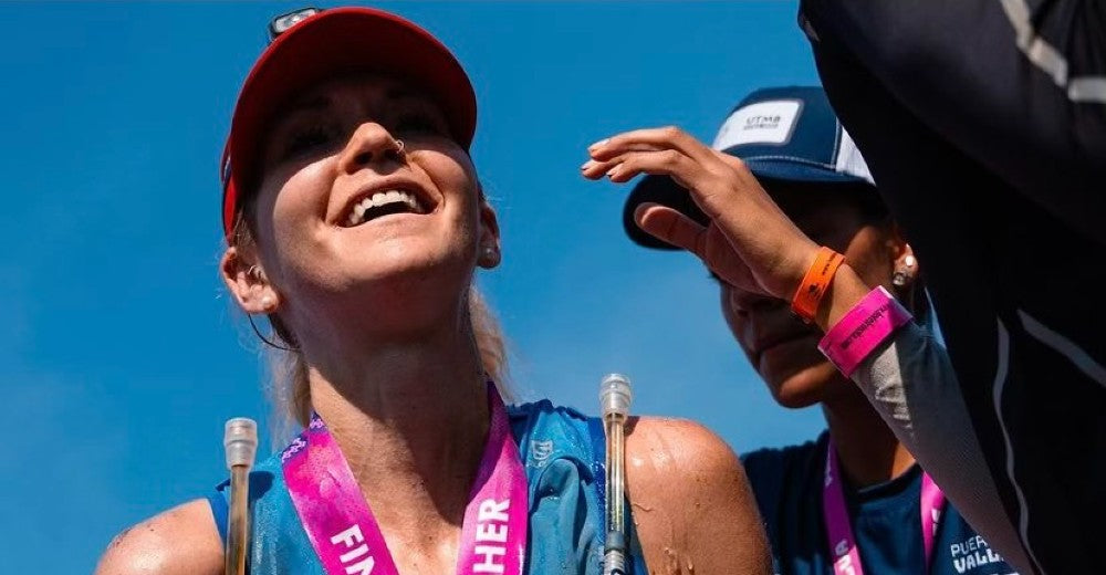 Caitlin Schindel after winning the 2023 Puerto Vallarta by UTMB 50k race.