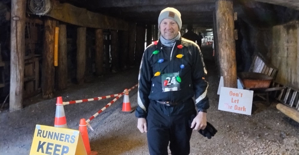 Dave Buchner runs the six-hour event at The Dark ultra in 2023.