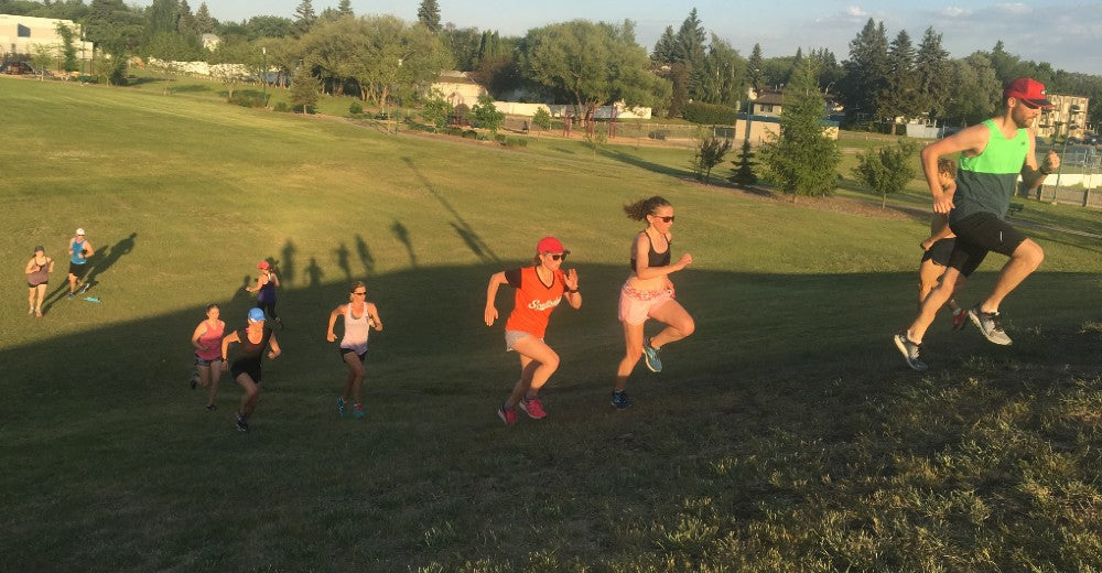 Runners do hill repeats.