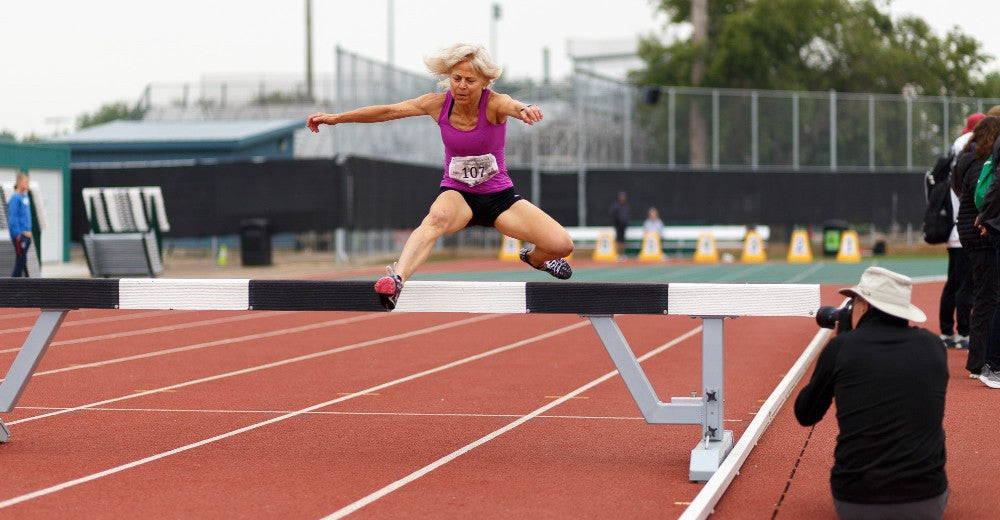 Jan Smith competes in the 2,000m steeplechase.