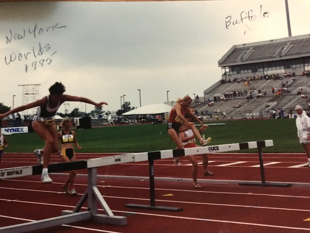 Judy Warick competes in the World Masters Athletics Championships.