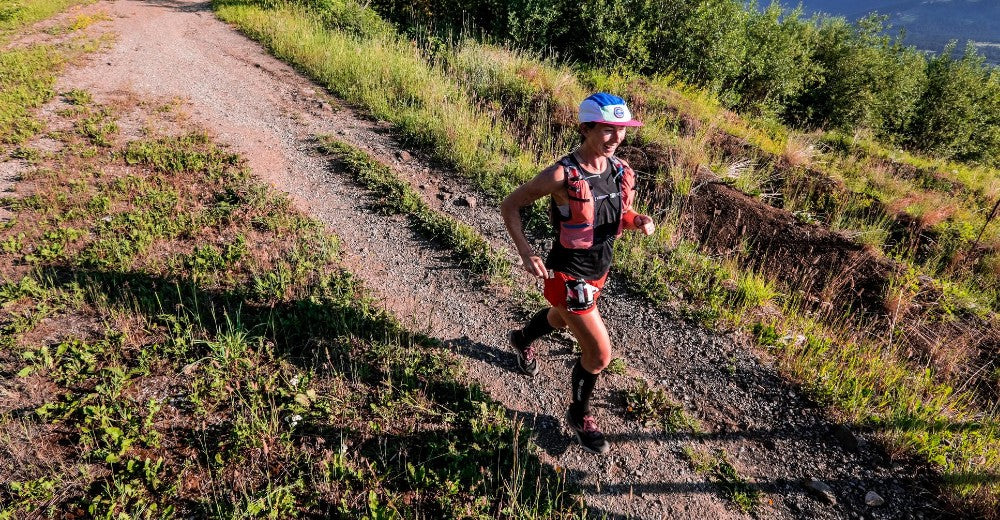 Mandy Currie is pictured on a trail run.