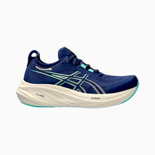 Load image into Gallery viewer, Women&#39;s Gel-Nimbus 26 Wide D (Blue Expanse/Aurora Green)