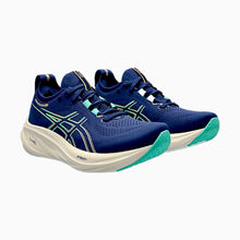 Load image into Gallery viewer, Women&#39;s Gel-Nimbus 26 Wide D (Blue Expanse/Aurora Green)