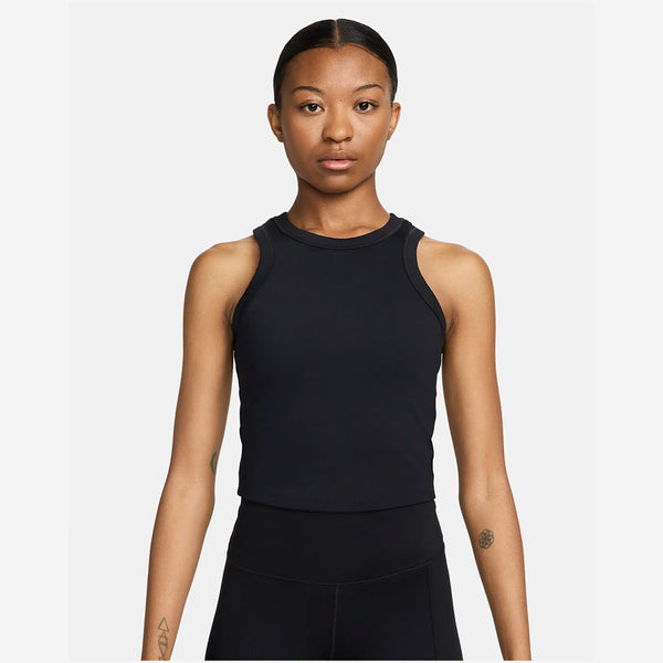 Nike One Fitted Women's Dri-FIT Cropped Tank Top (Black)