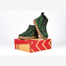 Load image into Gallery viewer, Toddler Green Dino BILLY Classic Lace High Tops Wide