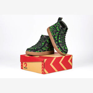 Toddler Green Dino BILLY Classic Lace High Tops Wide