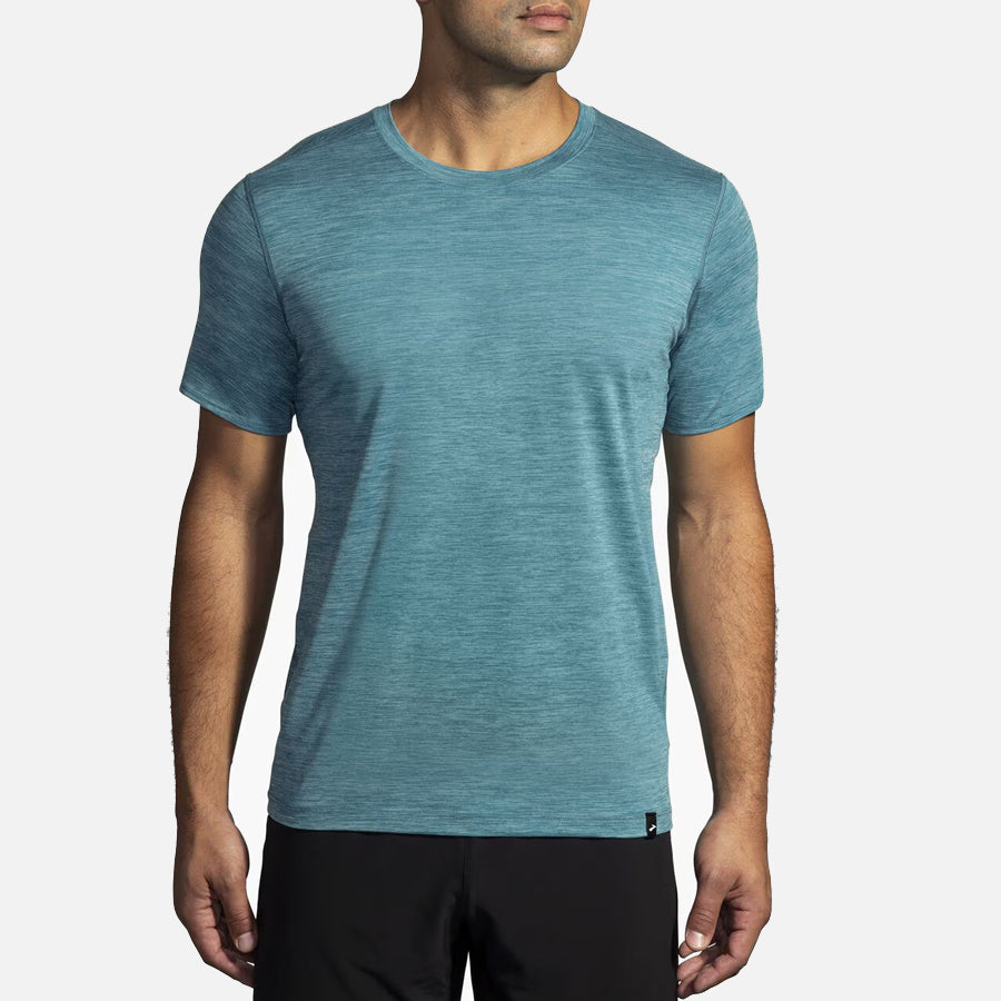 Men's Luxe Short Sleeve (Heather Storm Blue)