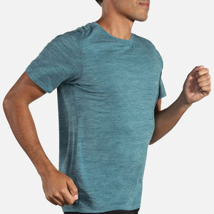 Men's Luxe Short Sleeve (Heather Storm Blue)