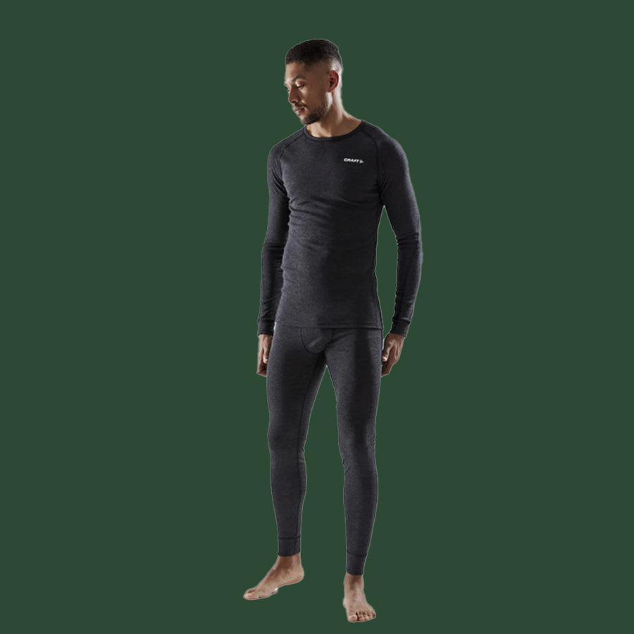 Men's Core Merino Set (Black Melange)