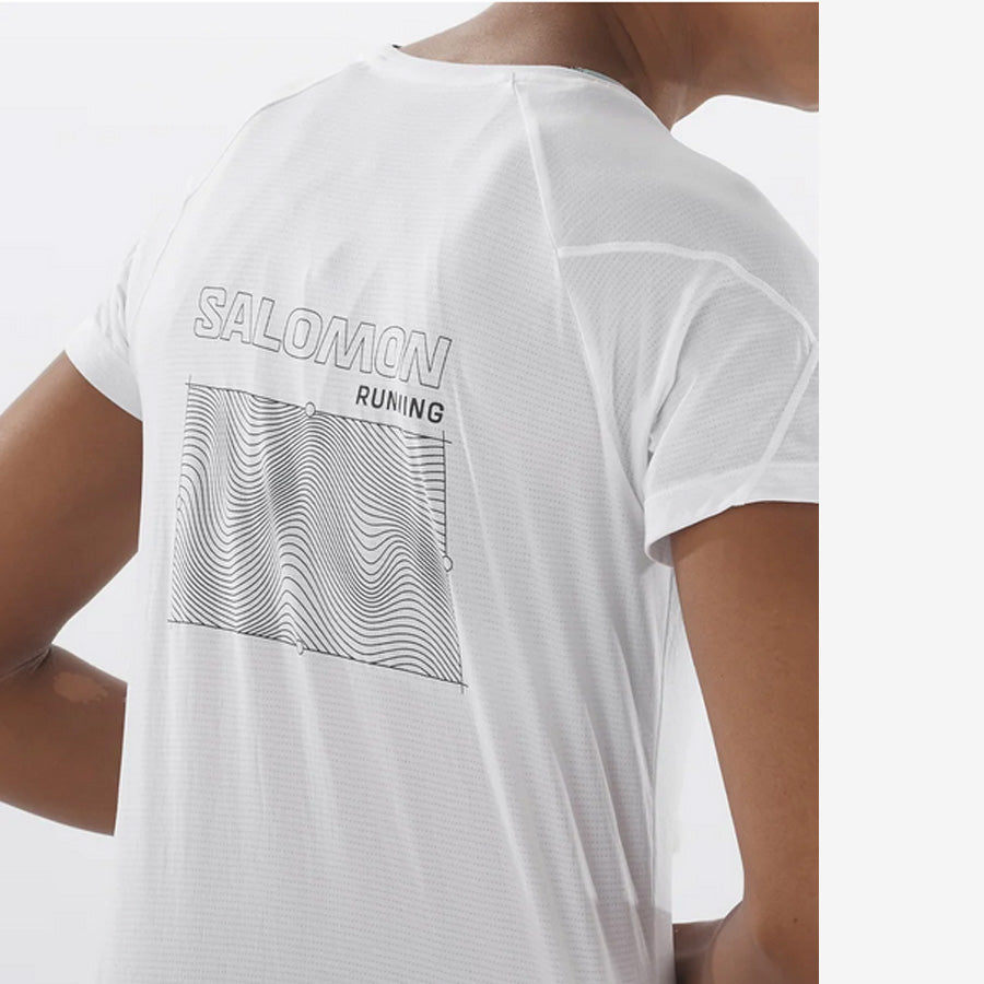 Women's Cross Run Tee SS GFX (White)