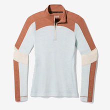 Load image into Gallery viewer, Women&#39;s Classic Thermal Merino Base Layer Colorblock 1/4 Zip (Winter Sky Heather)