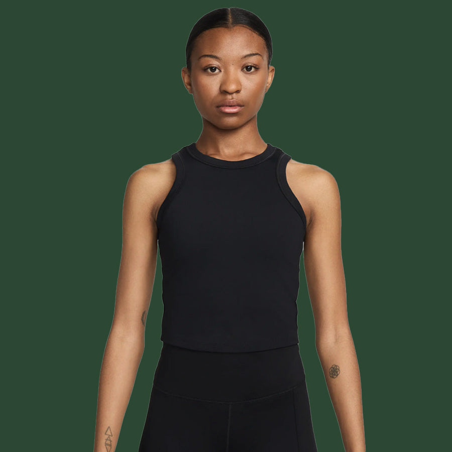 Nike One Fitted Women's Dri-FIT Cropped Tank Top (Black)