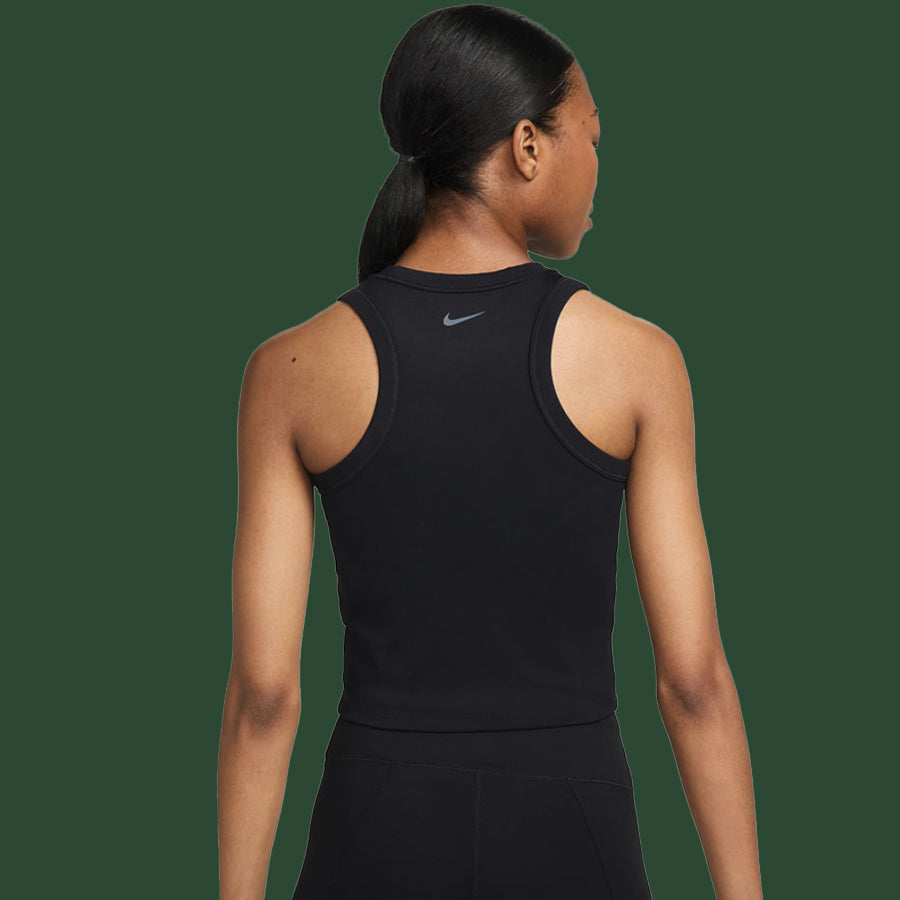 Nike One Fitted Women's Dri-FIT Cropped Tank Top (Black)