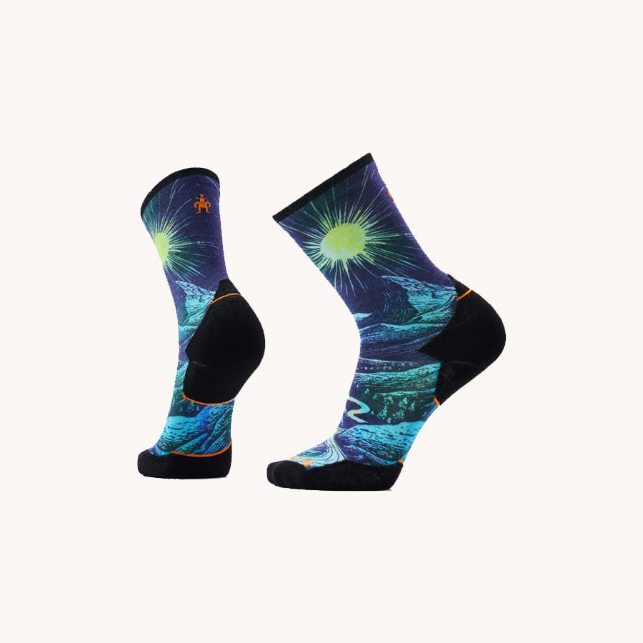 Smartwoll Trail Run Targeted Cushion Print Crew Socks