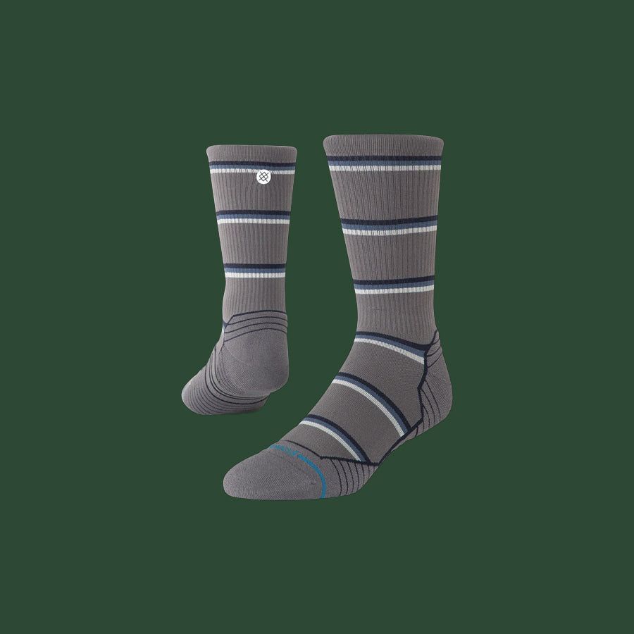 Stance Run Multistripe Ribbed Crew