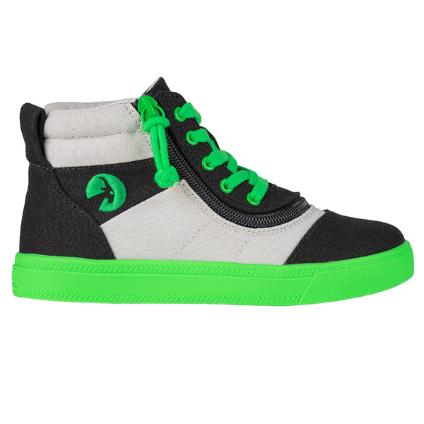 Kid's Street Short Wrap High Tops (Black/Green)