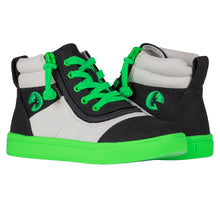 Load image into Gallery viewer, Kid&#39;s Street Short Wrap High Tops (Black/Green)