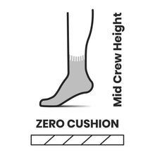 Load image into Gallery viewer, Women&#39;s Run Zero Cushion Mid Crew Socks