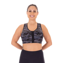 Load image into Gallery viewer, Enell Racer Back Sports Bra (Black Camo)