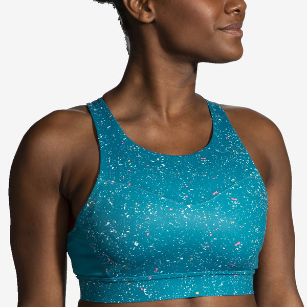 Drive 3 Pocket Sports Bra (Lagoon Speckle Print)